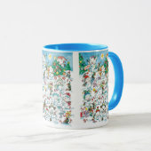 Schattige Cartoon Kerst ijsbeer pinguïn feestje Mok (Voorkant rechts)