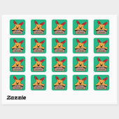 Schattige Cartoon Kerst Rendieren Vierkante Sticker (Vel)