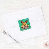 Schattige Cartoon Kerst Rendieren Vierkante Sticker (Envelop)