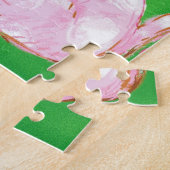 Schattige Cartoon Kerstkat met Krans Legpuzzel (Zijkant)