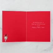 Schattige cartoon Kerstman Katten Kaart (Binnen)