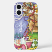 Schattige Cartoon Kerstman slee rendier Case-Mate iPhone Case (Achterkant)