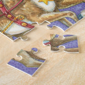 Schattige Cartoon Kerstman slee rendier Legpuzzel (Zijkant)