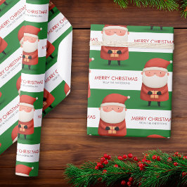 Schattige Cartoon Kerstman Vrolijk Kerstmis Naam G Cadeaupapier