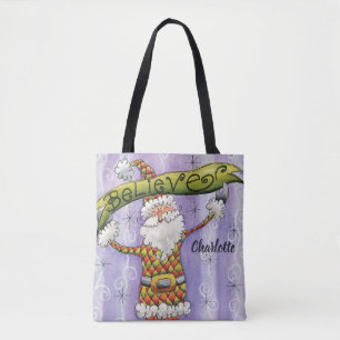 Schattige Cartoon Kerstmis, Ik Geloof in Sinterkla Tote Bag