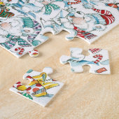 Schattige Cartoon Kerstpoolbeer Pinguïn Feestje Legpuzzel (Zijkant)