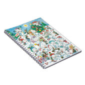 Schattige Cartoon Kerstpoolbeer Pinguïn Feestje Notitieboek (Rechterzijde)