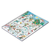 Schattige Cartoon Kerstpoolbeer Pinguïn Feestje Notitieboek (Linkerzijde)