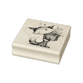 Schattige Cartoon Kerstvos Rubberstempel (Stempel)