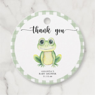 Schattige cartoon kikker babyshower bedankt bedankjes labels
