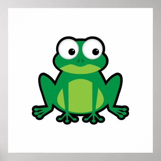 Schattige Cartoon Kikker Poster (Voorkant)