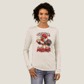 Schattige Cartoon Kip met Mok | Tri-Blend Shirt (Voorkant)