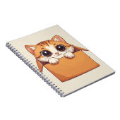 Schattige Cartoon Kitten Met Grote Ogen Notitieboek (Rechterzijde)