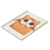 Schattige Cartoon Kitten Met Grote Ogen Notitieboek (Linkerzijde)