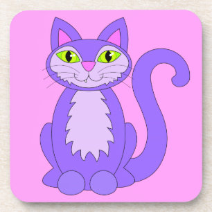 Schattige Cartoon Kitty Lachende Snaggletooth Kat Drankjes Onderzetter
