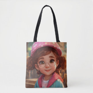 "Schattige Cartoon klein meisje" Tote Bag