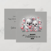 Schattige Cartoon Koala Liefhebbers Harten Valenti Feestdagenkaart (Voorkant / Achterkant)