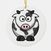 Schattige Cartoon Koe Keramisch Ornament (Voorkant)