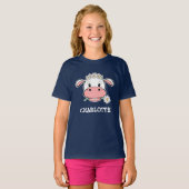 Schattige Cartoon Koe | T-Shirt met Aangepaste Naa (Voorkant volledig)