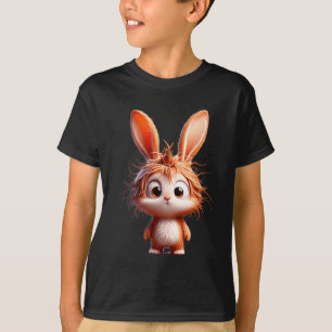 Schattige Cartoon Konijn Met Grappige Uitdrukking T-shirt