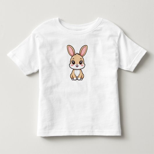 Schattige Cartoon Konijn Zittend Kinder Shirts (Voorkant)