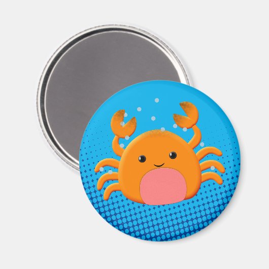 Schattige Cartoon Krab Blauwe Oceaan Magneet (Voorkant / Achterkant)