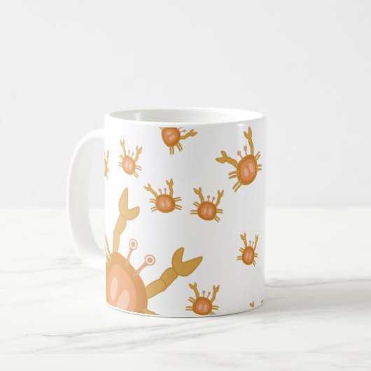 schattige cartoon krab koffiemok (Voorkant links)