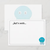 Schattige Cartoon Kwallen Aangepaste Notitie Notitiekaartje (Voorkant / Achterkant)