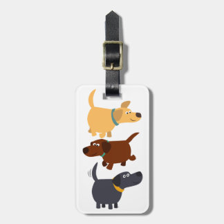 Schattige Cartoon Labradors in 3 Smaakjes Bagage L Bagagelabel