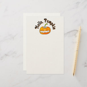 Schattige Cartoon Lachende Hallo Pompoen Herfst Briefpapier