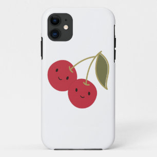 Schattige Cartoon Lachende Kawaii Kersen iPhone 11 Hoesje