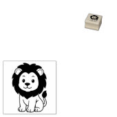 Schattige Cartoon Leeuw 1x1 Rubberstempel (Gestempeld)