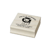Schattige Cartoon Leeuw Boog Adres Rubberstempel (Stempel)