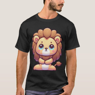 Schattige Cartoon Leeuw in Yoga Houding familie T-shirt