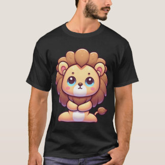 Schattige Cartoon Leeuw in Yoga Houding familie T-shirt