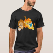 Schattige Cartoon Leeuw Readers T-shirt (Voorkant)
