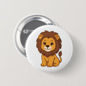 Schattige Cartoon Leeuw Ronde Button 5,7 Cm (Voorkant /achterkant)
