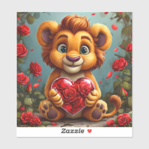 Schattige Cartoon Leeuw Sticker