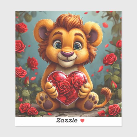 Schattige Cartoon Leeuw Sticker (Vel)