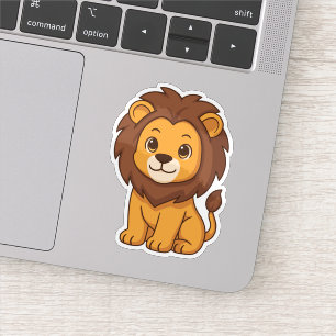 Schattige Cartoon Leeuw Sticker