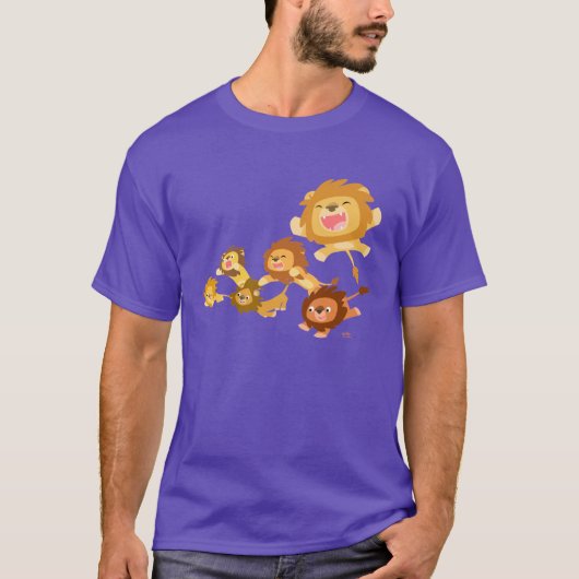 Schattige Cartoon Lions' Parade T-shirt (Voorkant)