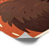 Schattige cartoon luiaard met overdreven slaperige poster (Hoek)