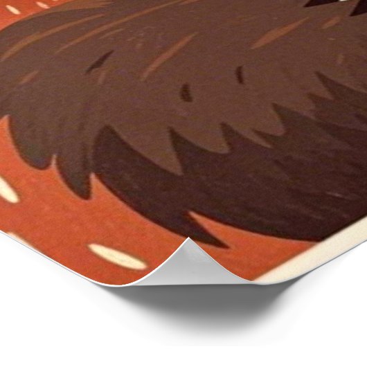 Schattige cartoon luiaard met overdreven slaperige poster (Hoek)