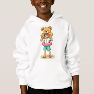 Schattige Cartoon Man met Reusachtige Teddybeer Zo
