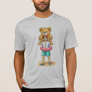 Schattige Cartoon Man met Reusachtige Teddybeer Zo T-shirt