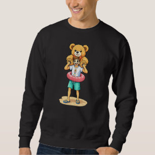 Schattige Cartoon Man met Reusachtige Teddybeer Zo Trui