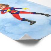 Schattige Cartoon Meisje Afdrukbare Poster Wall Ar (Hoek)