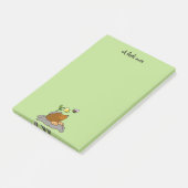 schattige cartoon met een bloembij post-it® notes (Schuin)