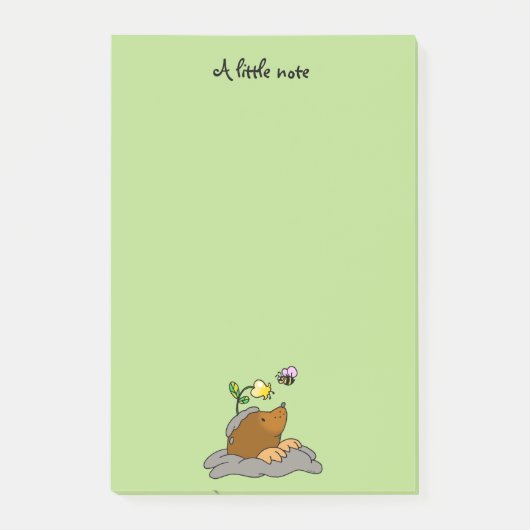 schattige cartoon met een bloembij post-it® notes (Voorkant)