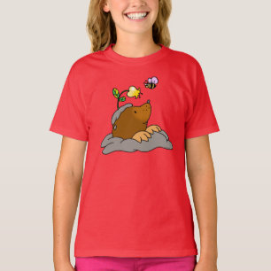schattige cartoon met een bloembij t-shirt